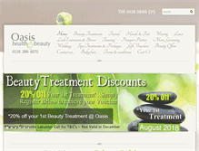 Tablet Screenshot of oasishealthandbeauty.co.uk